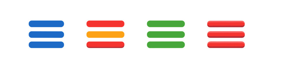 Obraz premium Collection of hamburger menu icons in different colors and styles