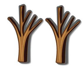 Trees without leaves elements vector illustration