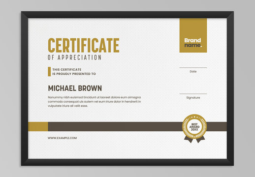 Certificate Layout with Golden Accents