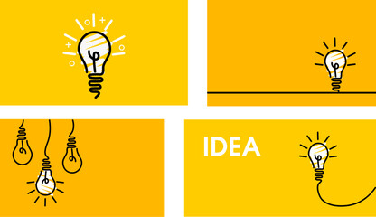 light bulb. the idea is  business. abstract light bulb on a white background. create a cover or poster. Vector illustration. orange, black. 