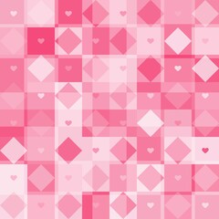Pink heart Valentine pattern background.