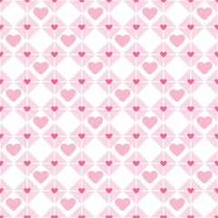Pink heart Valentine pattern background.