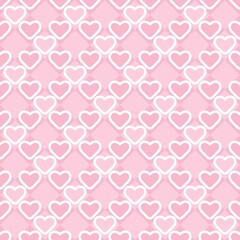Pink heart Valentine pattern background.