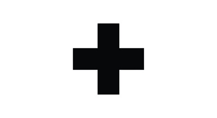 Obraz premium Simple black cross graphic on a white background a bold silhouette