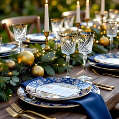 festive table setting for a dinner