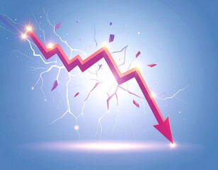 Obraz premium Market downturn visualized in red