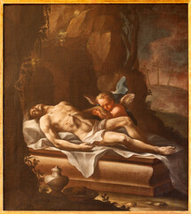Naklejka premium Salzburg - The painting of Sorrow over death Jesus in the church Erzabtei St. Peter by unknown baroque artist from 18. cent.
