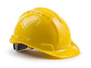 Fototapeta premium Yellow construction hard hat on white background