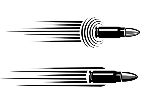 Fast Bullet Icon Motion Speed Lines Vector Illustration