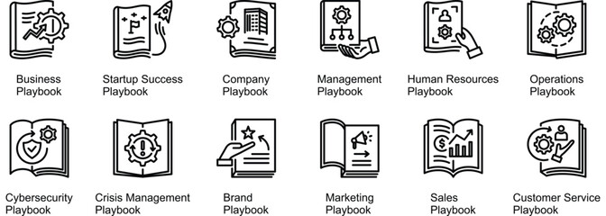 Enterprise Playbook Collection banner web icon vector illustration