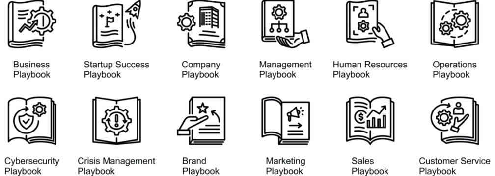 Enterprise Playbook Collection banner web icon vector illustration