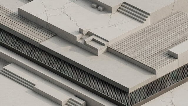 Gray Metallic Slabs and Marble Texture