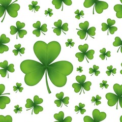Lucky Shamrocks: A seamless pattern of vibrant, three-leaf shamrocks adorns the scene. A perfect motif for celebrating luck and charm. 