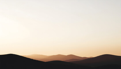 Minimal mountain scenery with fog and copy space