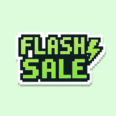 Pixelated Flash Sale: This vibrant pixel-art design announcing a Flash Sale, a call to action for limited-time offers and retail promotions.