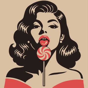 Vintage Sassy Lady Illustration.