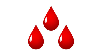 Three Red Blood Drops Illustration On Black Background