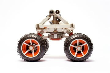 Mars Rover vehicle robot wheel white background transportation machine.