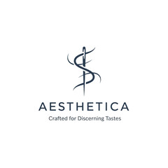 Aesthetica Luxury Brand Logo Design Element.