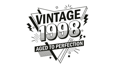 Obraz premium vintage 1998 aged to perfection t shirt design