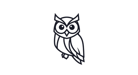 Obraz premium Minimalist Owl Illustration with Clean Lines and Simple Design.