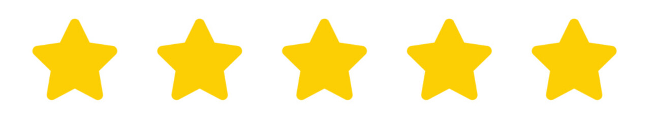 Obraz premium Rating stars. Five star rating symbol.