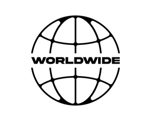 Fototapeta premium Worldwide Globe Icon with Text Representing Global Reach and Con