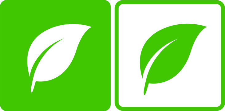 Hand drawn leaf icon, eco sign