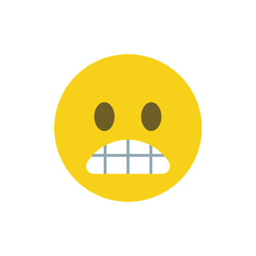 Grimacing Face with clenched teeth nervousness, embarrassment awkwardness expression nervous emoji symbol sign icon vector illustration isolated flat eek