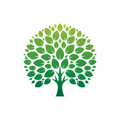 Green leafy tree symbolizing growth, nature, and sustainability, perfect for eco-friendly branding