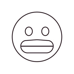 Obraz premium Grimacing Face with clenched teeth nervousness, embarrassment awkwardness expression nervous emoji symbol sign icon vector illustration isolated flat eek