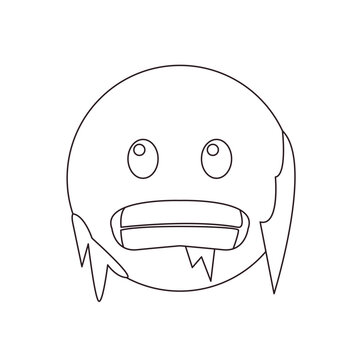 freezing cold face blue brr snow ice emoji symbol sign icon vector illustration isolated flat