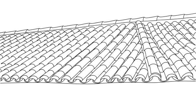 Linear roof tiles pattern: architectural design for structural aesthetics
