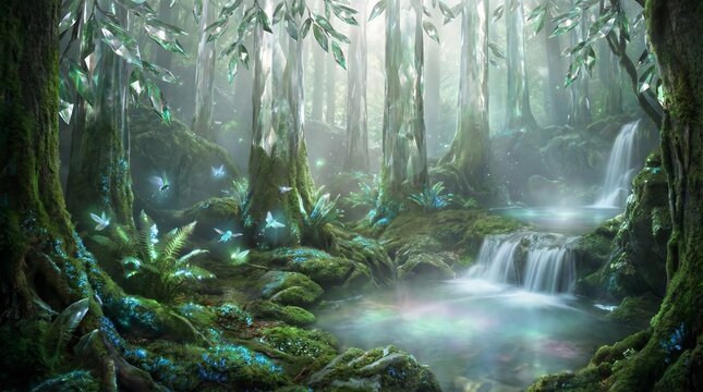 Ancient Emerald Forest Covering The Mystical Lands Of Lemuria