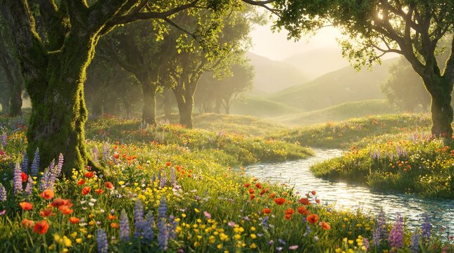 Eternal Spring Flowing In The Mythical Land Of T&iacute;r Na N&Oacute;g