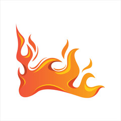 Stylized fire flame element design on white background Vector