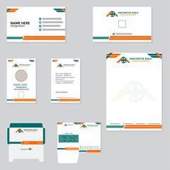 Fototapeta premium Modern Minimal Business Stationery Branding design vector Template for corporate using. 