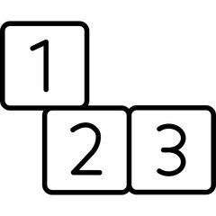 Counting Blocks Educational Toy Fill Icon: Learning Numbers