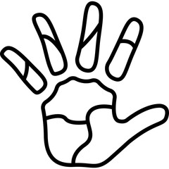 Obraz premium Hand Print Hand Impression Fill Icon: Kids Art Craft