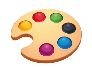 Fototapeta premium A paint palette with six different colors