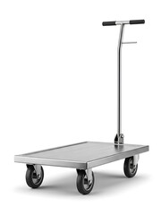 Heavy-duty stainless steel platform trolley with handle
