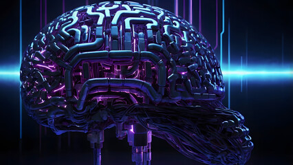 abstract technology background with brain
