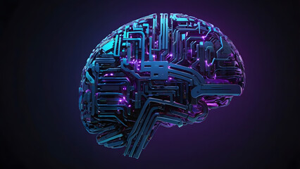 abstract technology background with brain
