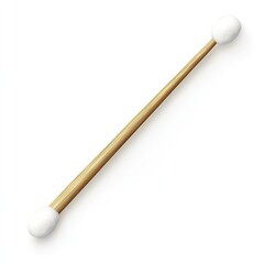 A long cotton swab isolated on a white background, a photorealistic image with high resolution