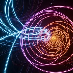 Swirling neon lights