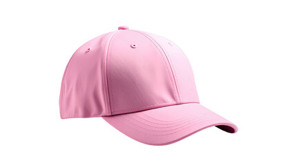 Fototapeta premium Pink baseball cap, isolated on white background, angled view