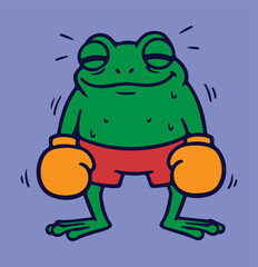 Fototapeta premium frog boxer character design illustration cartoon