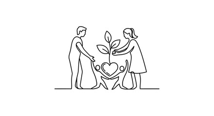 Blood Drop with Heart Icon, Medical Donation Symbol, Health & Care Emblem