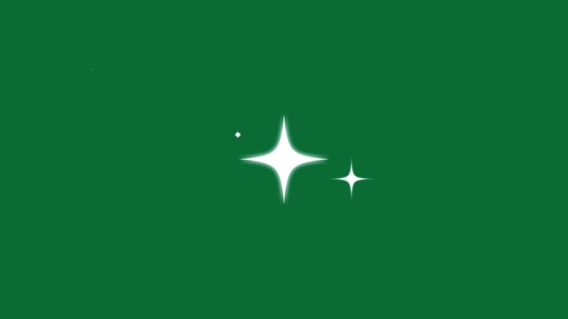 glowing pixie dust burst, Christmas stars sparkle line, simple doodle magic path, shimmering particles twinkle effect, looping twinkle stars animation on green screen background 4K