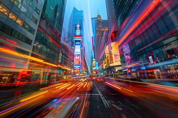 Times Square in new york city street transportation architecture.